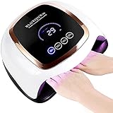 Tonsooze 168W Nageltrockner UV LED Nagellampe Lampe für Nägel,Professionelle Nagellampe mit 4 Timer, Infrarot Sensor,Touchscreen, Abnehmbarer Magnet-Bodenplatte,Geeignet für Alle Gel