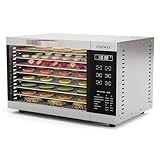 COSTWAY Dörrgerät mit 8 Gittertabletts, 620W Dörrautomat 30–70°C Temperaturregelung & 24H Timer, Überhitzungs- & Überlastungsschutz, Lebensmitteltrockner für Obst, Fleisch, Gemüse